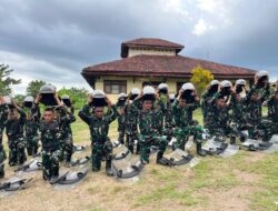 Latihan PHH di Polsek Pekat, Kasat Sabhara Polres Dompu Pererat Kerja Sama dengan Prajurit Denma Brigif TP 31/PS