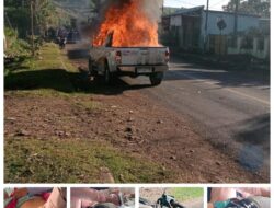 Lakalantas Di Desa Banggo Memicu Kemarahan Warga Bakar Mobil Toyota Hilux 