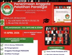 PERSADIN Buka Pendaftaran Pendidikan Paralegal, Siap Cetak SDM Hukum Profesional    