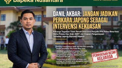 Danil Akbar: Jangan Jadikan Perkara Japong Sebagai Arena Intervensi Kekuasaan Diduga Oknum Dewan dan Keluarga Tegaskan Tidak Intervensi Penyidik PPA Polres Bima Kota